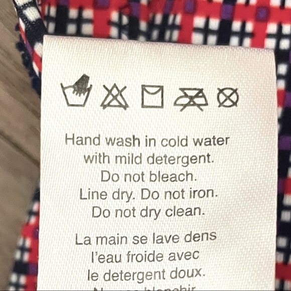 🌺 Jessica Simpson Plaid Check Bow Bandeau Bikini Top Size M - Picture 8 of 10